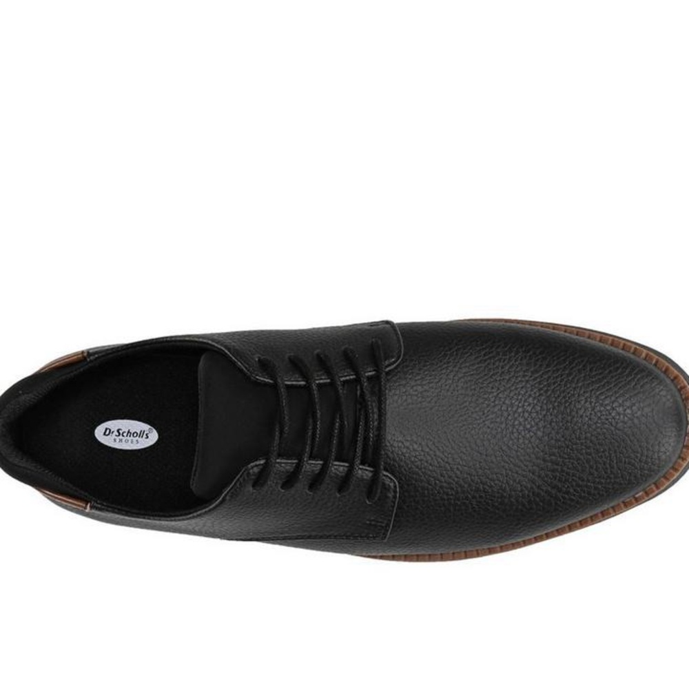 Dr. Scholl's Black Oxford Shoes with Textured Leather and Contrasting Sole - Picture 5 of 8
